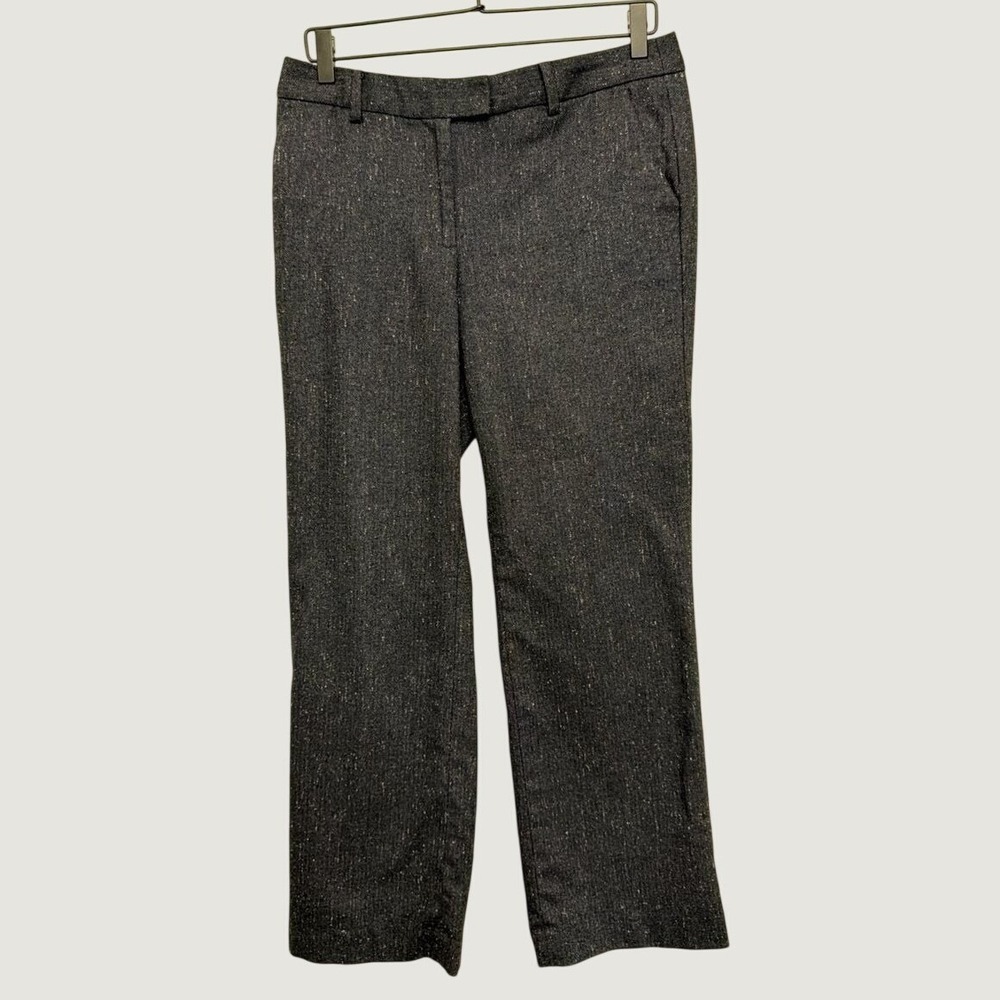 Talbots Windsor Trousers 8P Herringbone Wool Blend Straight Leg Grey Pantsโ